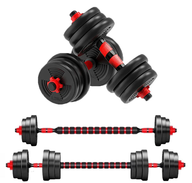 5-44lbs Adjustable Dumbbell to Barbell Set, Anti-Slip Grip, Versatile Home Gym Fitness Strength Training Barbell Weight Plates