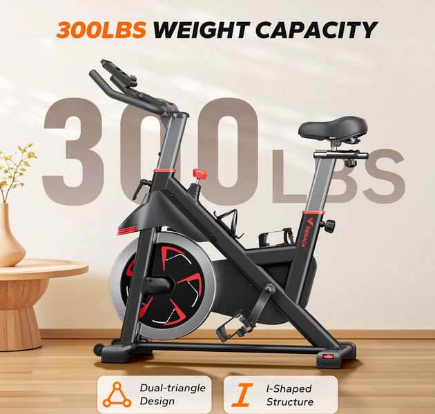 MERACH Exercise Bike S38 Indoor Cycling Magnetic Resistance Exclusive App 300lbs Capacity Comfortable Seat for Home&Weight Loss