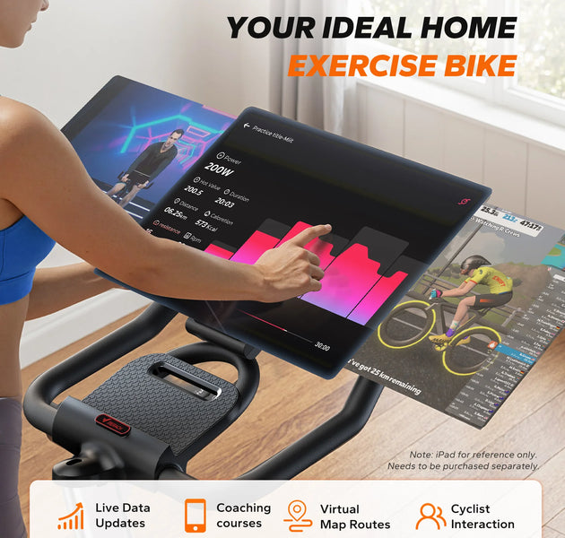 MERACH Exercise Bike S38 Indoor Cycling Magnetic Resistance Exclusive App 300lbs Capacity Comfortable Seat for Home&Weight Loss