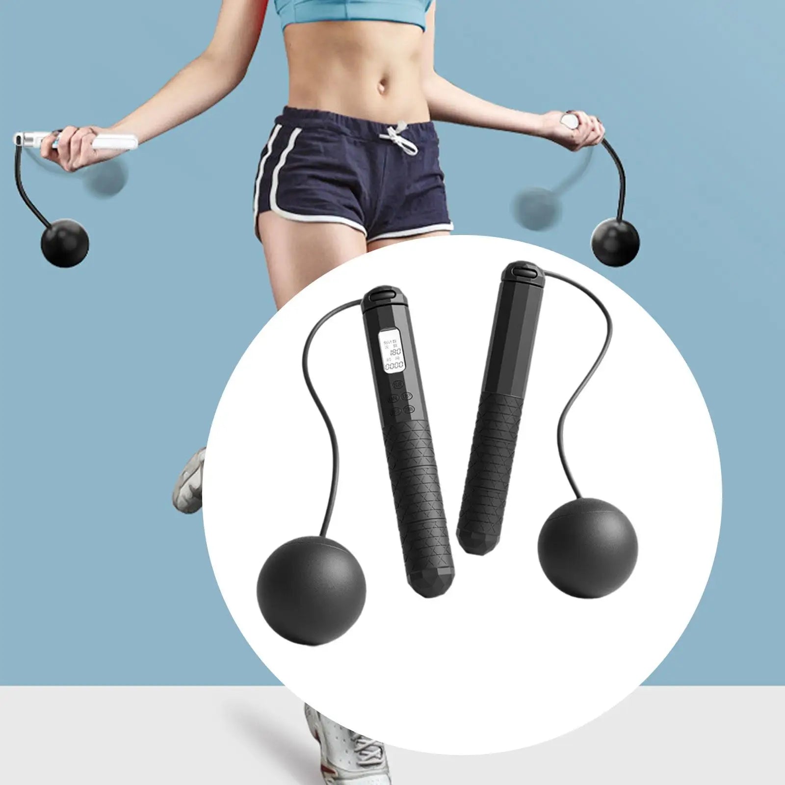 Cordless Skipping Rope Fitness Specific Intelligent Timing and Counting Weight-bearing Ball Professional Night Vision Screen