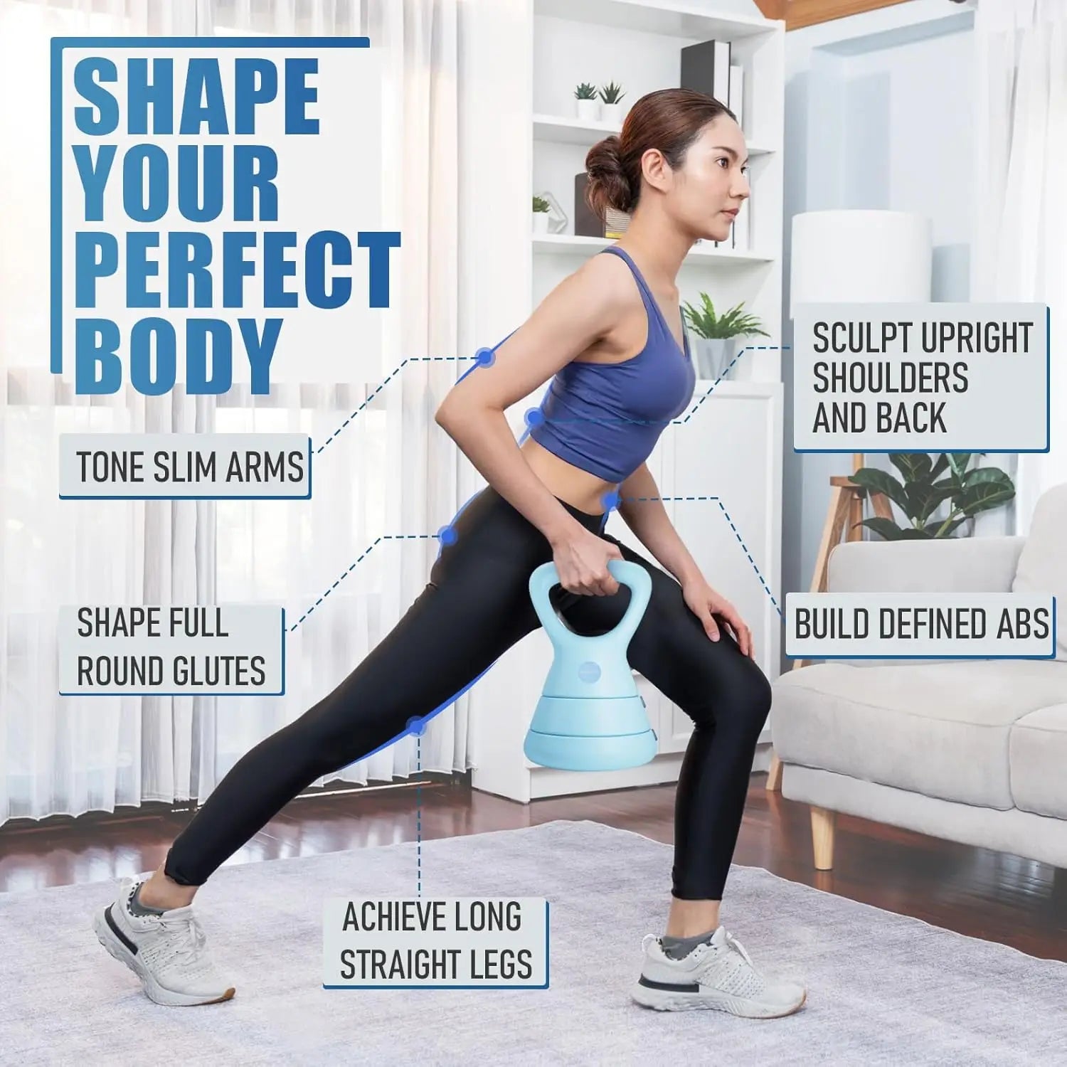 Adjustable Kettlebell Set: 3-in-1 Weights (5/9/15 LB), Ergonomic Handle, Home Gym Fitness Tool