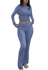 Women's Yoga Two-Piece Set Long-Sleeve Wide-Leg Activewear Set Casual Home Yoga Set Coordinated Set