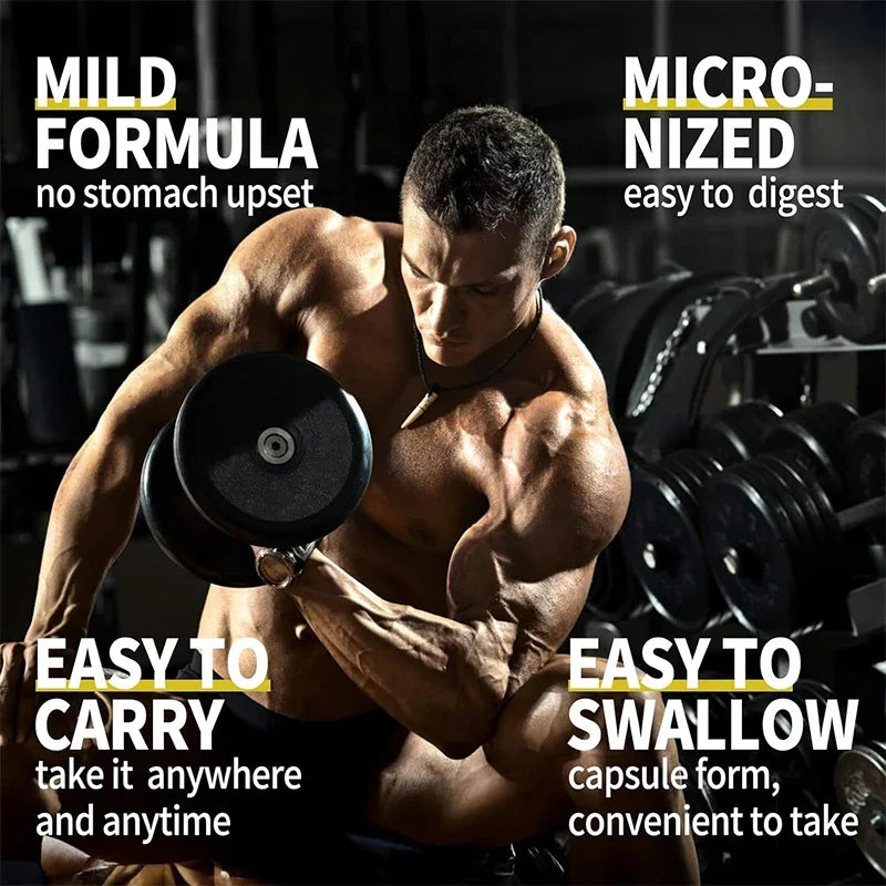 Buy 2 Get 2 Free! Premium Creatine Monohydrate Capsules, Support Muscle Growth, Strength Gains & Exercise Performance, Men