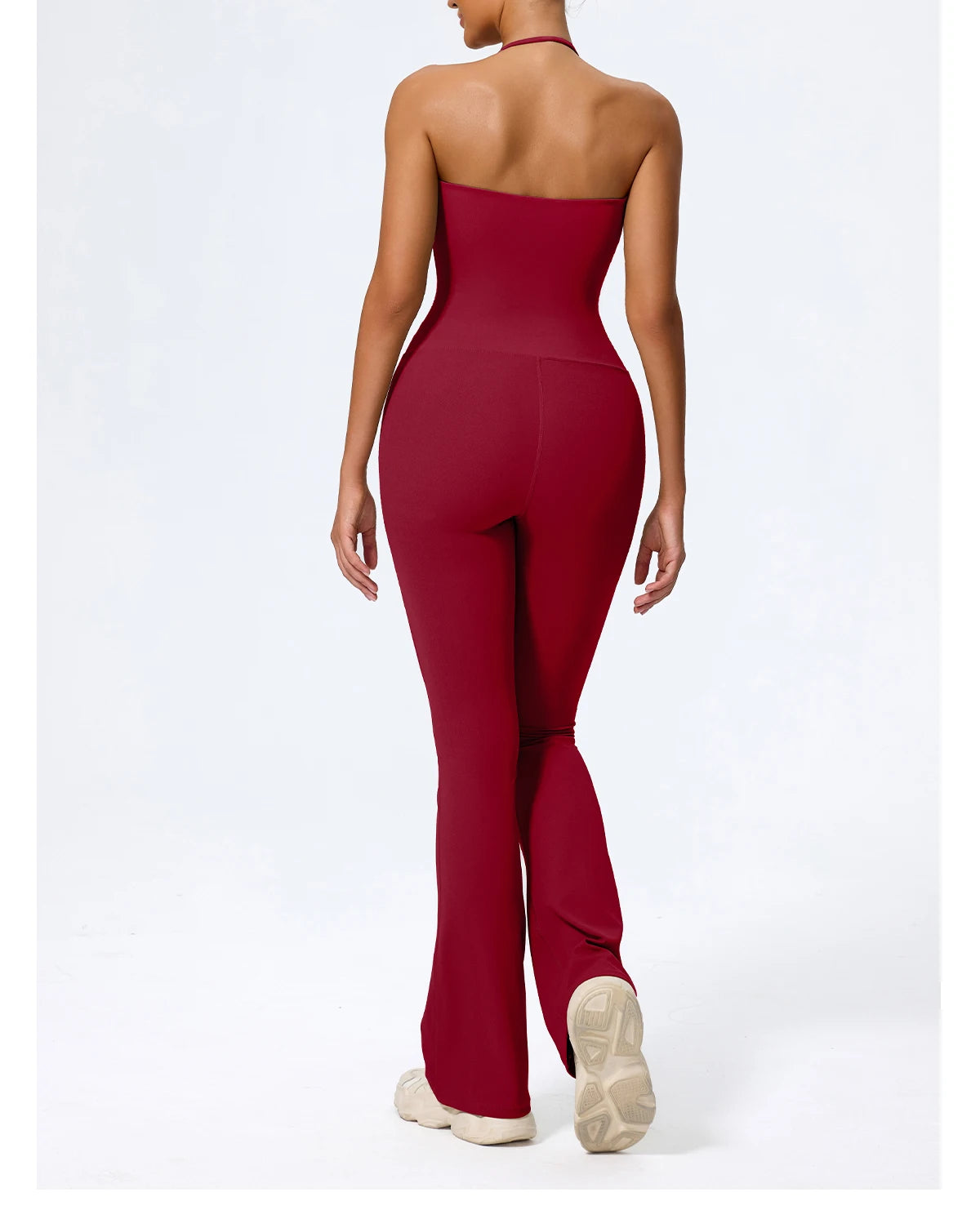 Ctenkevet New Women Sleeveless Hang Neck Jumpsuit Backless Flared Activewear Female Yoga Clothes Sport Outfit For Woman Overalls