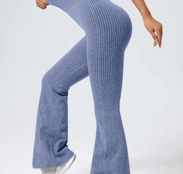 Women's High-Waist Bell Bottom Pants Sporty Tight Fit Comfortable Elastic Design Ideal for Exercise And Daily Wear