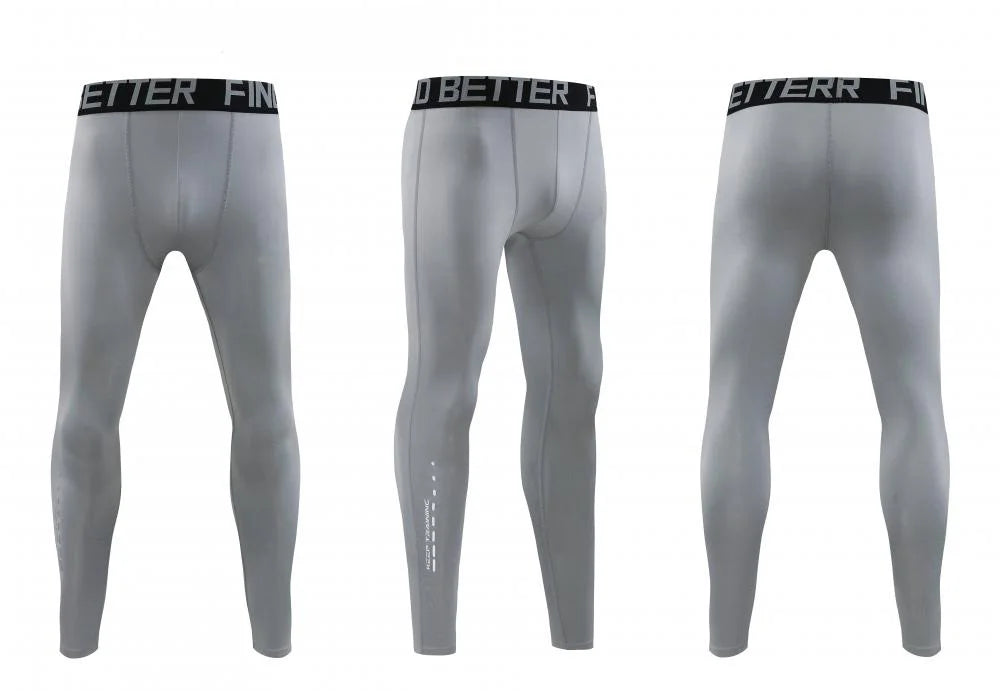 Men's Bodybuilding Activewear Fitness Suit with Elastic Compression Tights Slim Fit Workout Pants and Gym Muscle Boosting Runnin