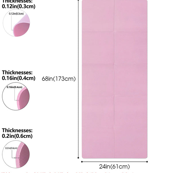 Yoga Mat Pilates Fitness Mat 3/4/6mm Thicknes Non Slip Yoga Cushion Travel Fitness Exercise Pad for Women Home Gym Floor Workout