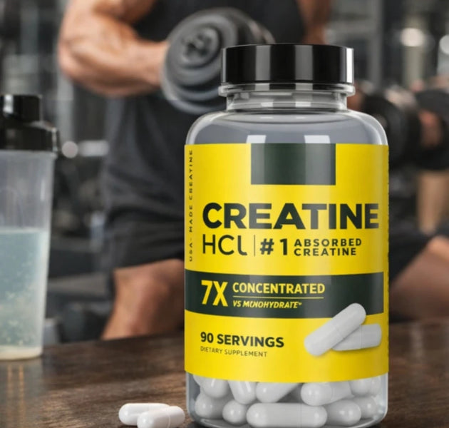 Creatine HCl Capsules High Absorption Supports Physical Performance Energy Metabolism Fitness Supplement 90 Capsules for Adult