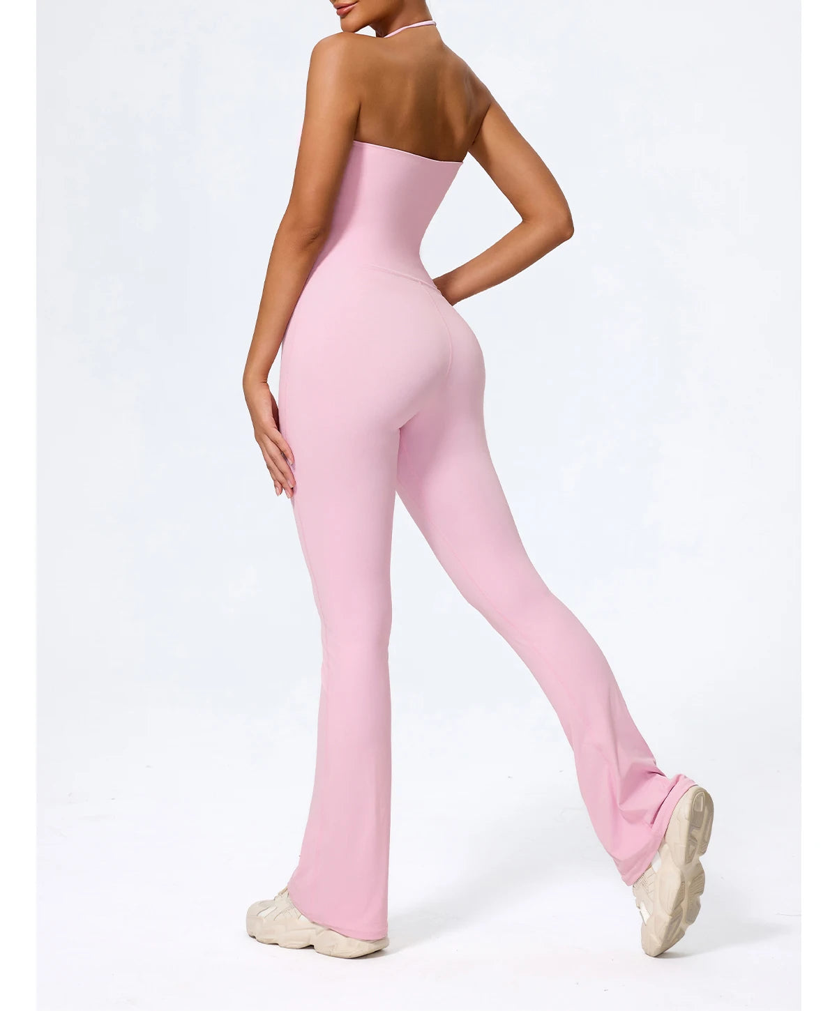 Ctenkevet New Women Sleeveless Hang Neck Jumpsuit Backless Flared Activewear Female Yoga Clothes Sport Outfit For Woman Overalls