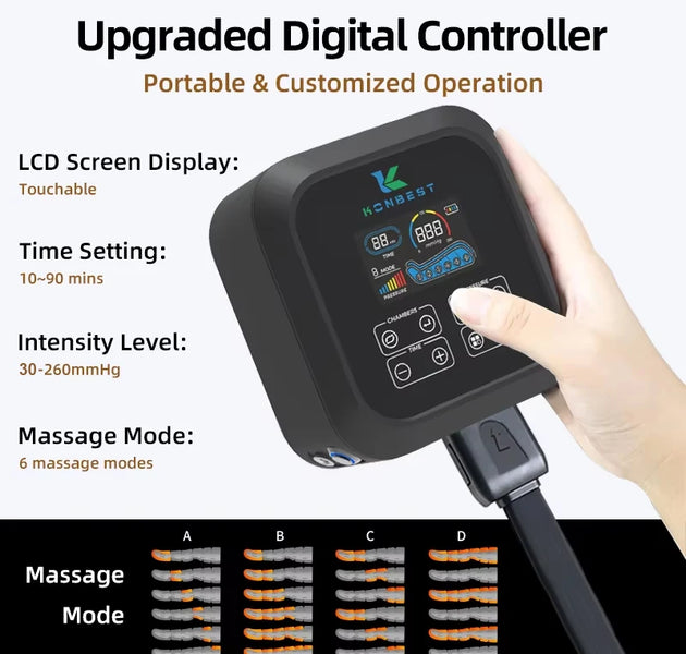 Air Pressure Leg Massager Pressotherapy Compression Boots 4 Chamber 260 mmHg Fast Recovery Lymphatic Drainage Physiotherapy