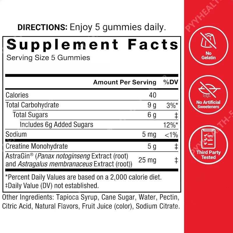 Creatine Gummies Creatine Monohydrate for Muscle Gain, Mixed Berry Men’s Multivitamins, Multivitamin for Men Plus Amino Acids