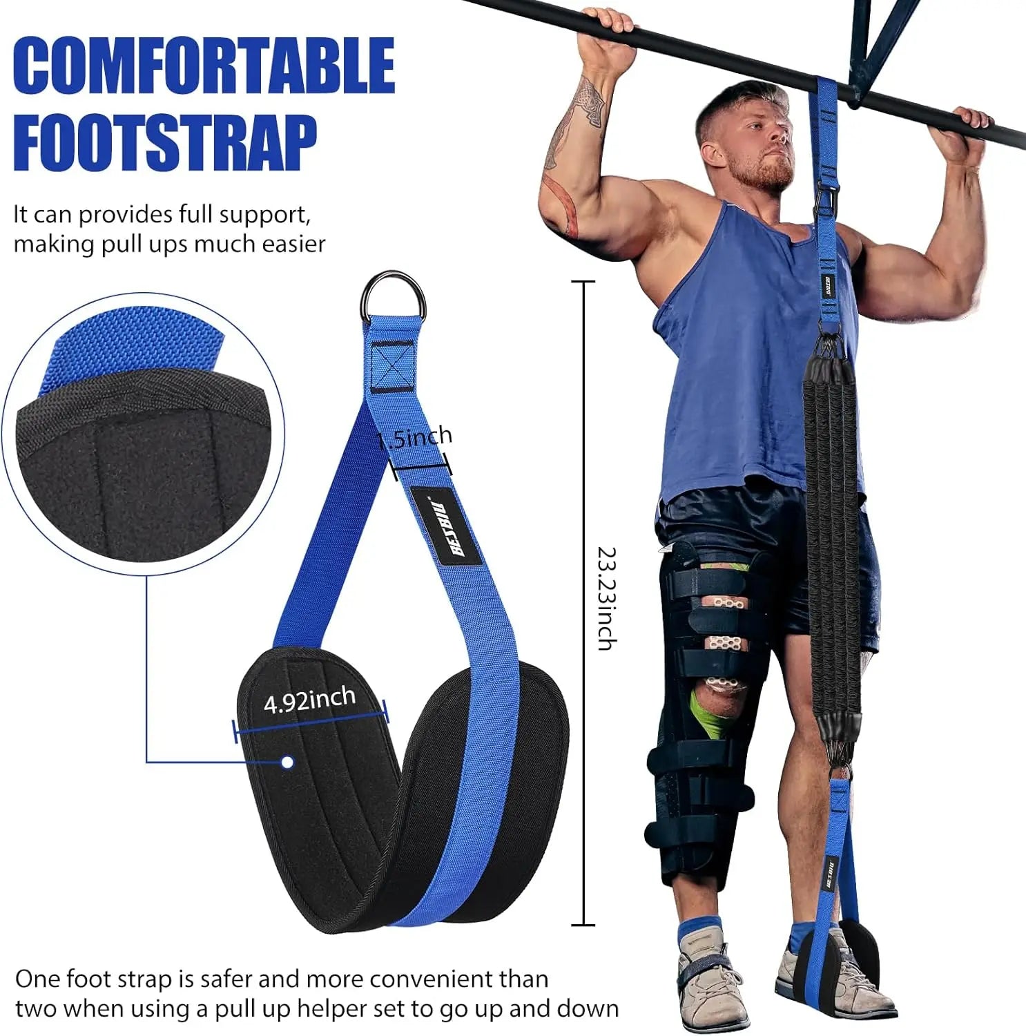 Heavy Duty Pull Up Assistance Bands Set, 260lbs Resistance with Adjustable Strap for Home Workout