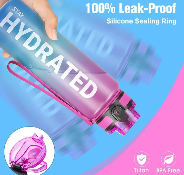 32oz Water Bottle Motivational Sport Water Bottle Leakproof Drinking Bottles Outdoor Sports Travel Kettle Drinking Water Bottle