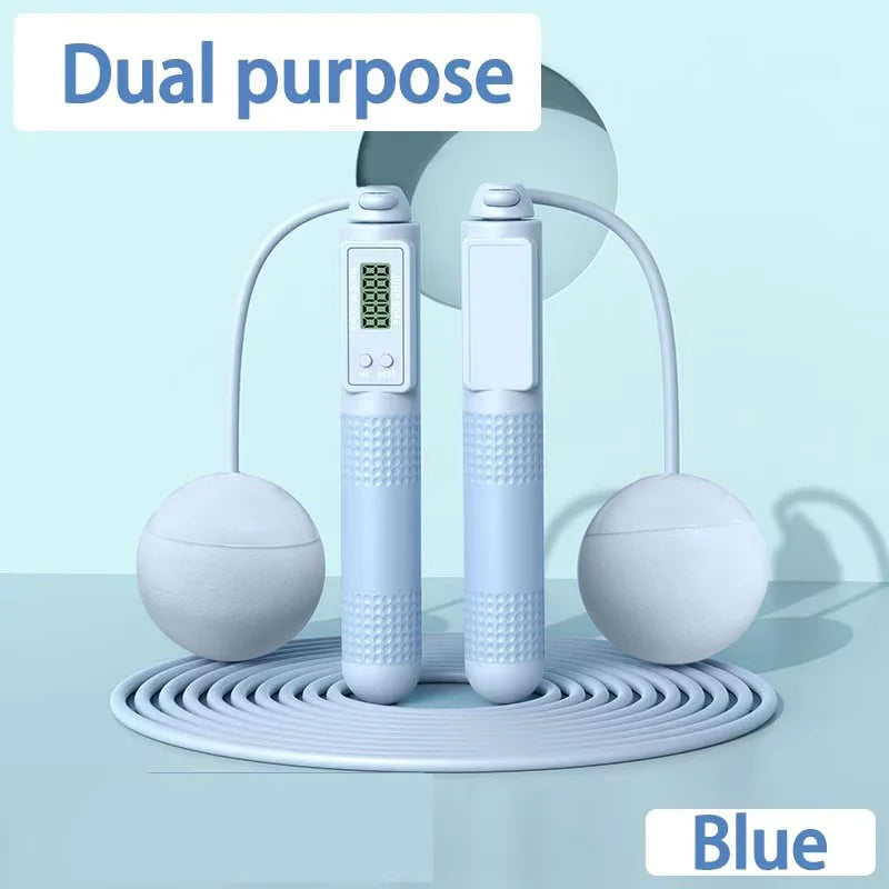 Dual Purpose Jump Rope Intelligent Counting Steel Wire Rope Sports Equipment Household Cordless Sports Load Jump Rope