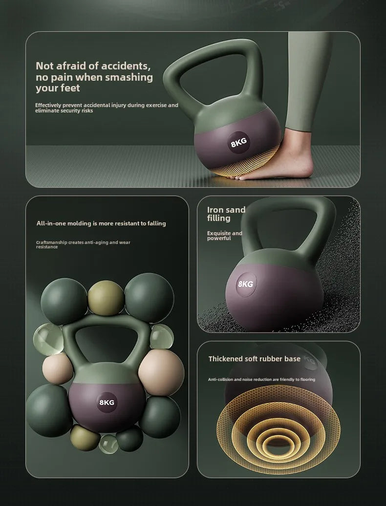 Women's Home Fitness Soft Kettlebell Dumbbell 6kg PVC Magic Men Exercise Equipment for Weight Loss and Butt Lifting
