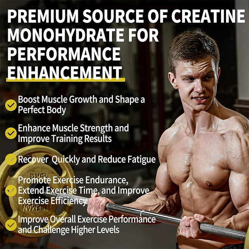 Buy 2 Get 2 Free! Premium Creatine Monohydrate Capsules, Support Muscle Growth, Strength Gains & Exercise Performance, Men