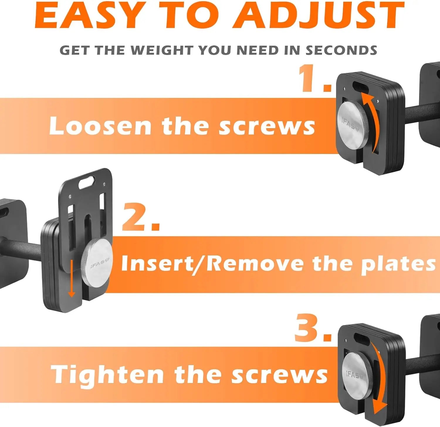 9-in-1 50LB Adjustable Square Dumbbells Set, Quick-Lock, Free Weights with Multi Weight Options