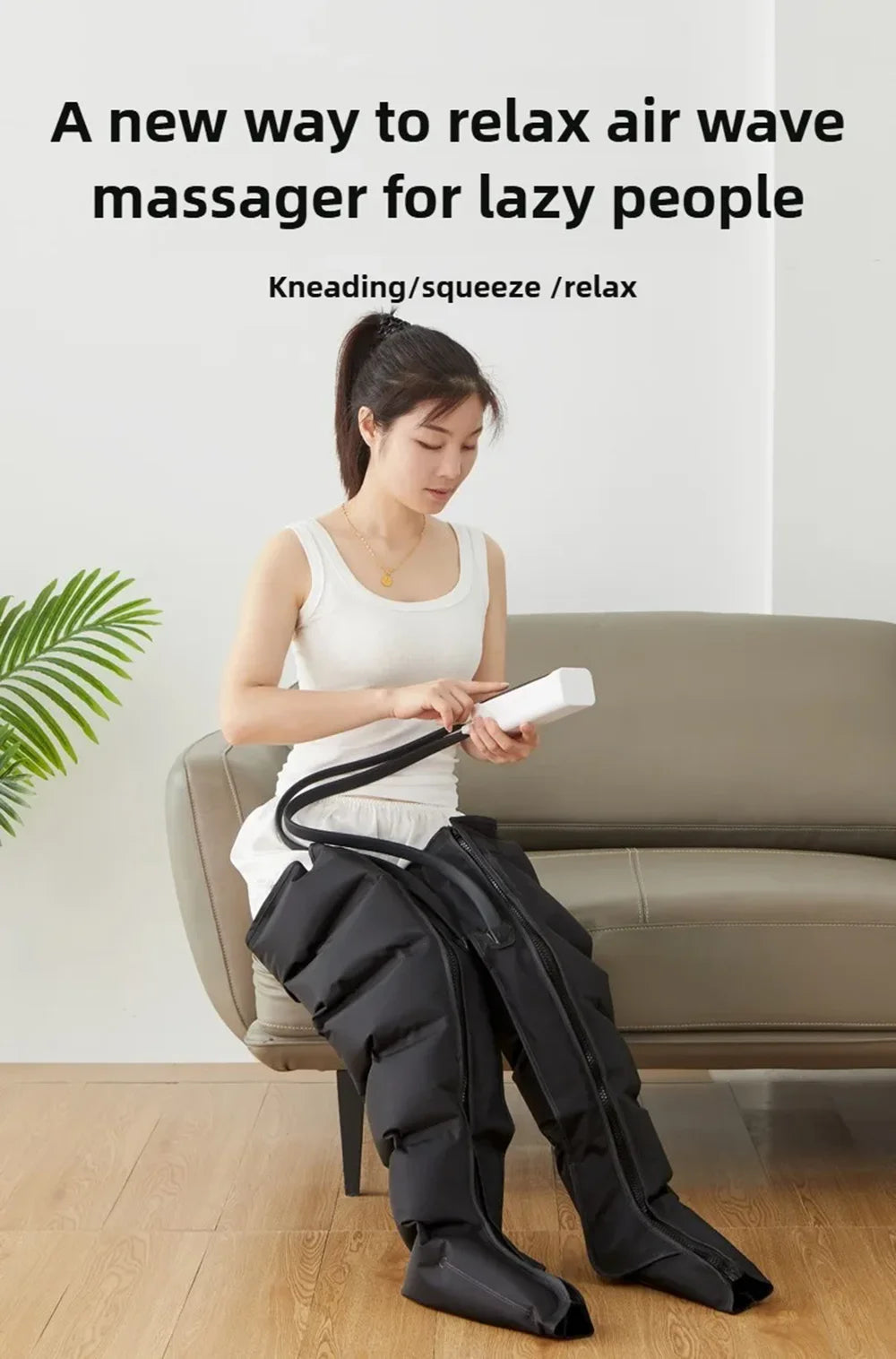 Air Compression Leg Massage 6 Airbag Pneumatic Boots Used for Circulation and Leg Muscle Relaxation to Relieve Varicos Veins NEW