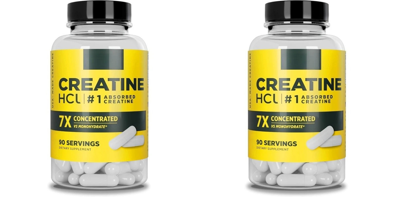 Creatine HCl Capsules High Absorption Supports Physical Performance Energy Metabolism Fitness Supplement 90 Capsules for Adult