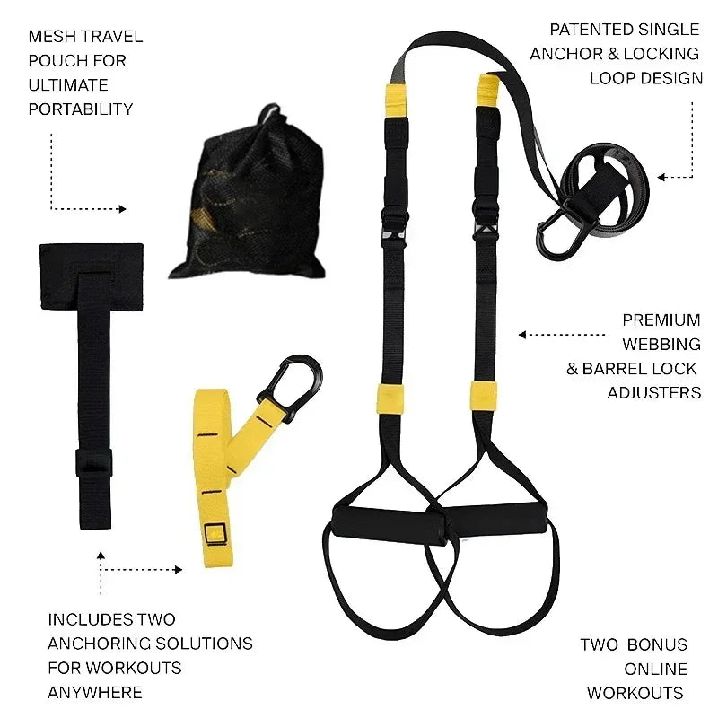 1Set Suspension Training Strap Fitness Strength Power Suspension Trainer  Yoga Strap Wall Mount Professional Trx Tensioner
