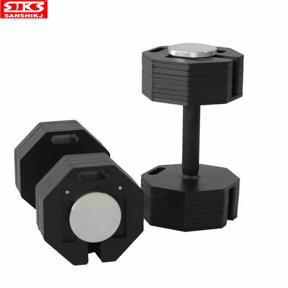 New hot selling plug-in adjustable dumbbell, detachable multifunctional octagonal dumbbell, 2kg incremental dumbbells