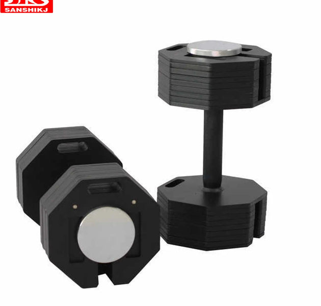 New hot selling plug-in adjustable dumbbell, detachable multifunctional octagonal dumbbell, 2kg incremental dumbbells