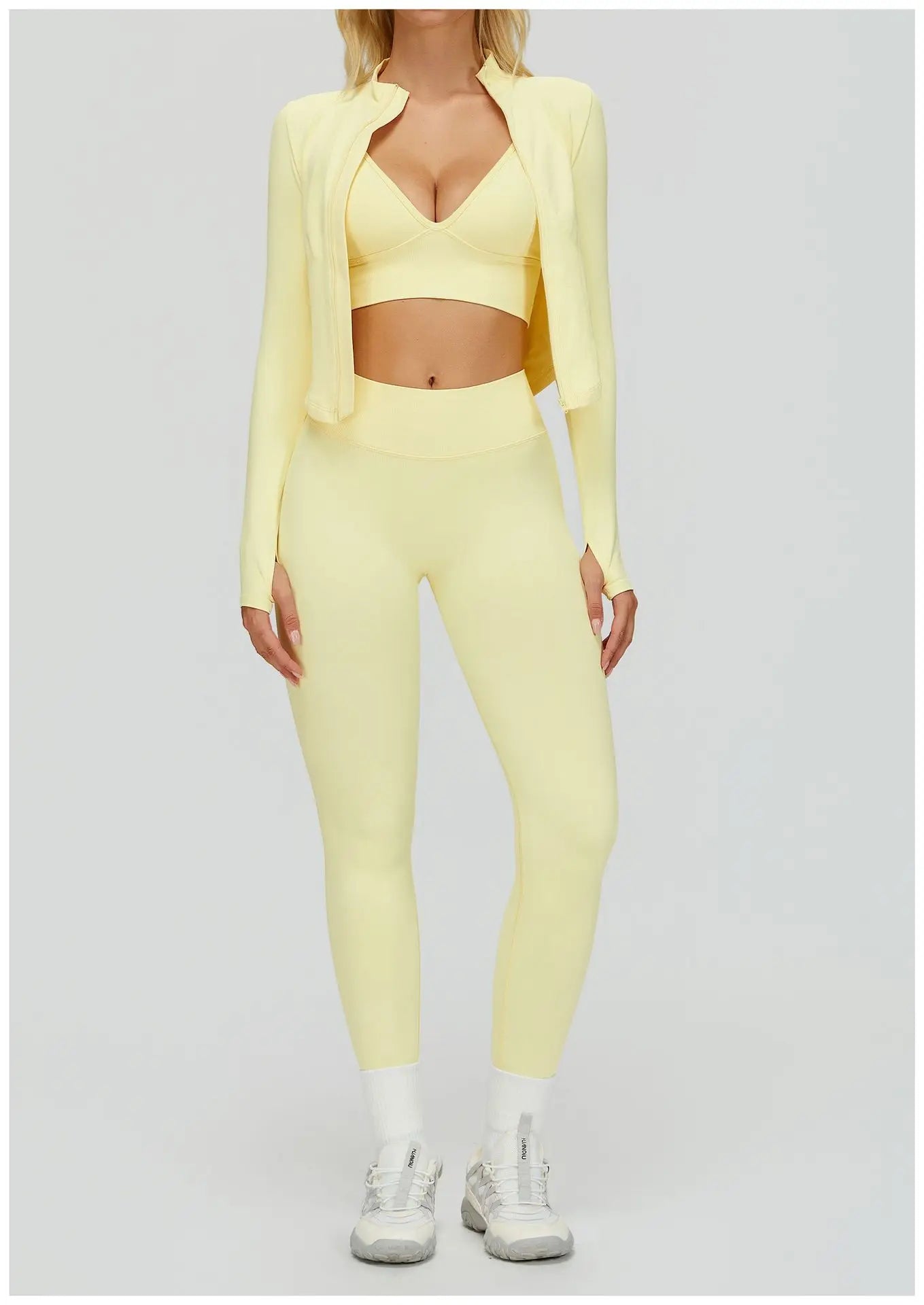 2/3PCS Seamless Yoga Set Gym Workout Suits Athletic Wear Women Legging Fitness Bra Crop Top Long Sleeve Sports Suits Sportswear