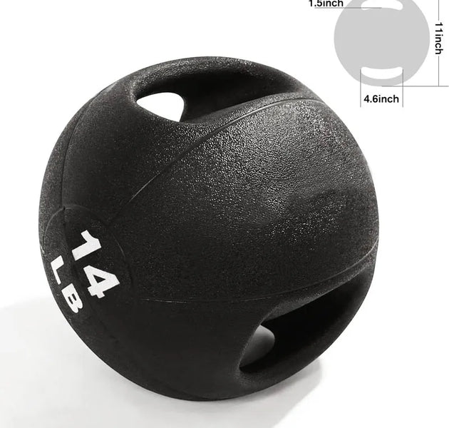 Dual Grip Medicine Balls 6lb 8lb 10lb 12lb Grip Weighted Ball for Exercise Fitness Gym Double Handle Medicine Ball