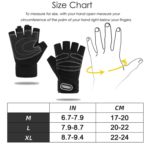 Workout Gloves for Men Women Half Finger Glove with Wrist Wrap for Sport Weight Lifting Training Bicycle Motorcyclist Gym Glove