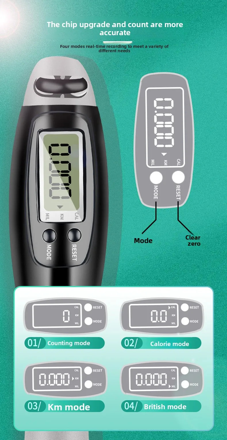 Electronic Counting Rope Skipping Speed Steel Wire Cordless Dual-use Smart Aerobic for Primary and Secondary School Students