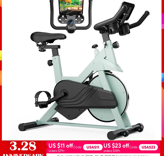 Superun Exercise Bike, 32-Level Magnetic Resistance Stationary Bikes for Home, Low Noise Workout Cycling Bike for Home