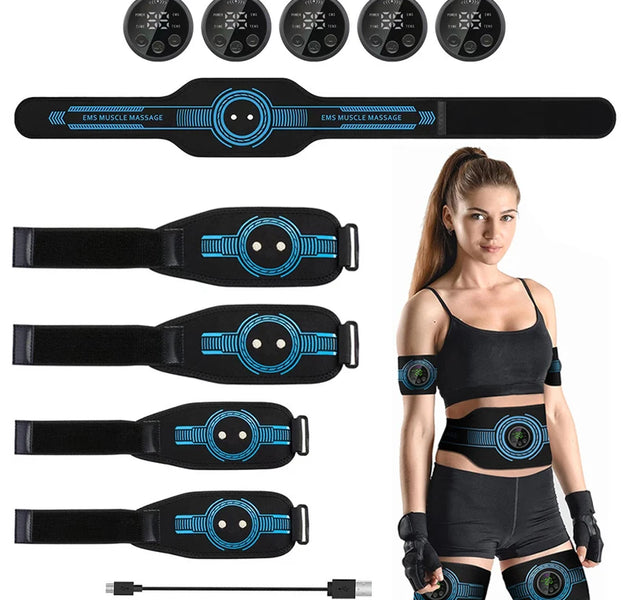 EMS Muscle Stimulator Abdominal Training Belt  For Men Woman Abdomen Arm Leg Home Office Exercise Fitness Slimming Massager