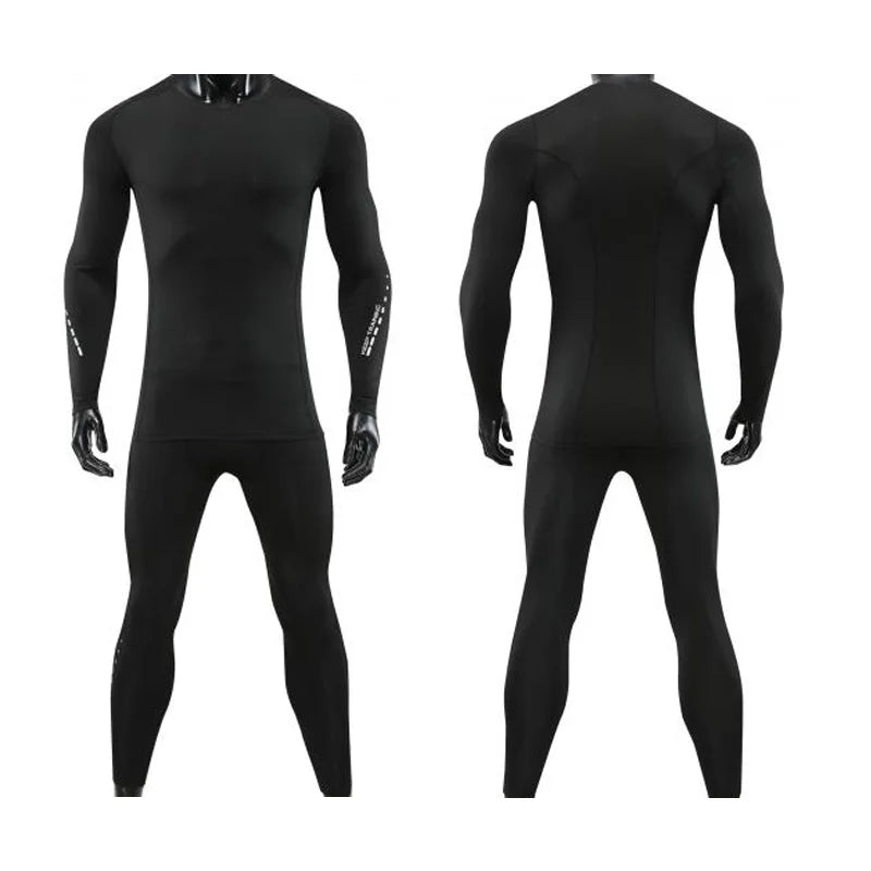 Men's Bodybuilding Activewear Fitness Suit with Elastic Compression Tights Slim Fit Workout Pants and Gym Muscle Boosting Runnin