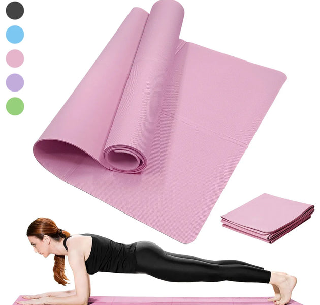 Yoga Mat Pilates Fitness Mat 3/4/6mm Thicknes Non Slip Yoga Cushion Travel Fitness Exercise Pad for Women Home Gym Floor Workout