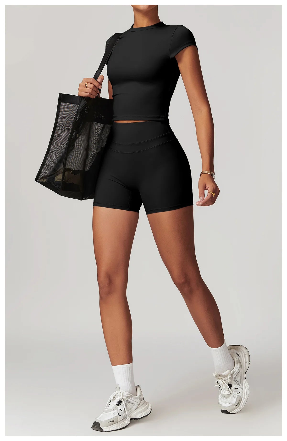 JUREN Women Clothes Yoga Top Sport T Shirt Fitness Clothes Short Sleeve Yoga Shirt Gym Top Workout Running Active Wear Sport Top