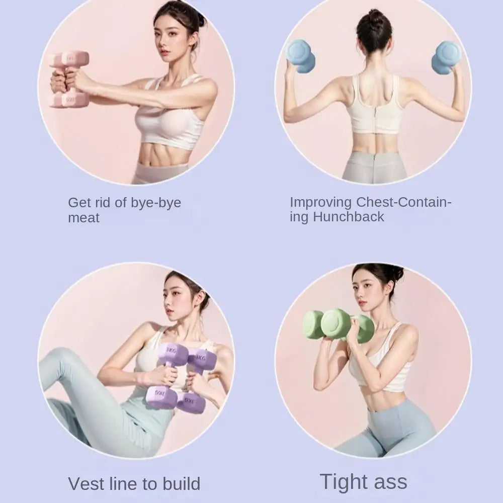 1PC New 1kg Fitness Dumbbell Set PVC Non-Slip Kettlebell Waterproof Anti-Roll Small Dumbbell Home Equipment