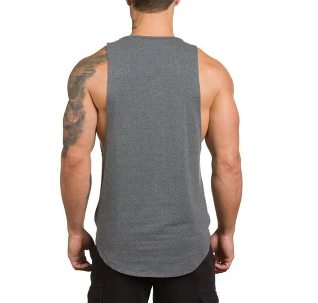 Cotton Breathable Sleeveless T-Shirt Gym Fitness Bodybuilding Training Clothing Mens Running Sport Solid Color Muscle Tank Tops