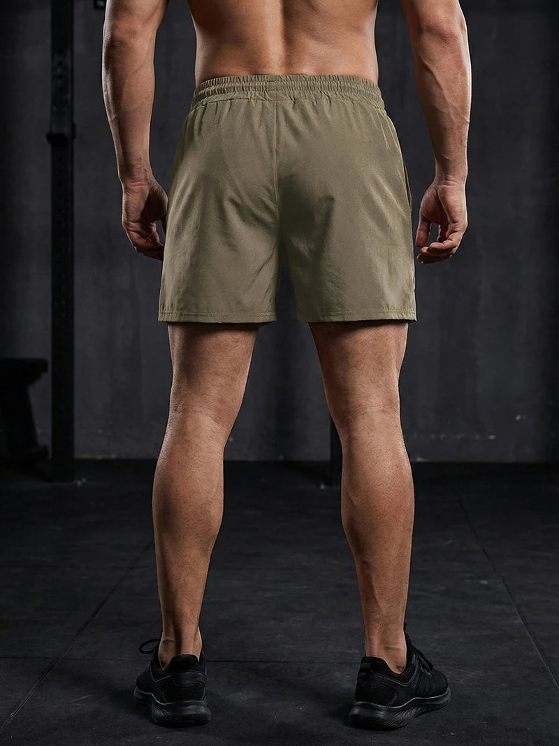 Men's Gym Workout Running Shorts with Zipper Pockets Mesh Liner Summer Sports Athletic Quick Dry Stretchy Shorts Swim Trunks