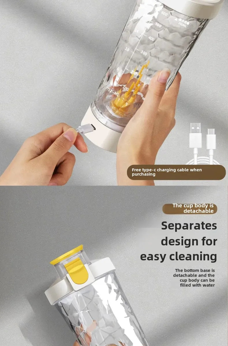 New Electric Protein Powder Mixing Cup Automatic Shaker Bottle Shake Bottle Milk Coffee Protein Water Bottle Kitchen Accessories