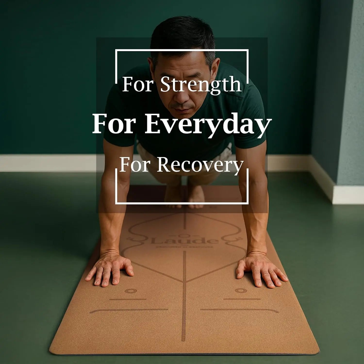 Eco-Friendly Cork Yoga Mat Set with Non-Slip Grip, Thick Cushioning, and Alignment Lines for Comfortable Workouts