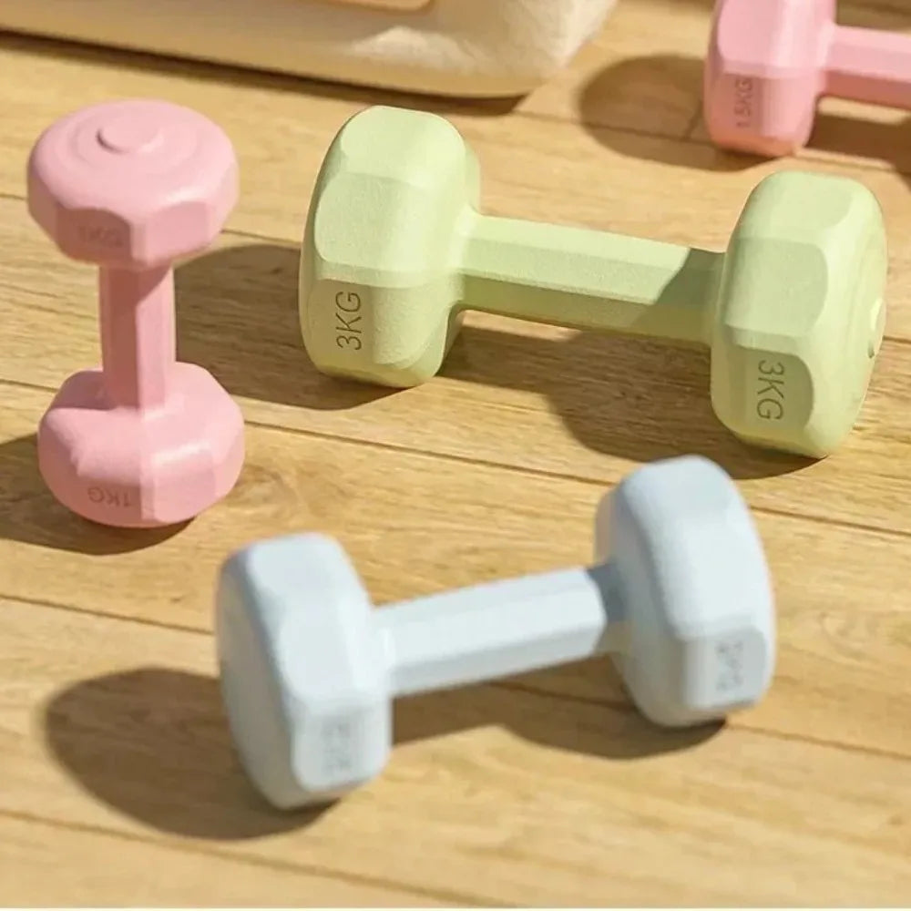 1PC New 1kg Fitness Dumbbell Set PVC Non-Slip Kettlebell Waterproof Anti-Roll Small Dumbbell Home Equipment