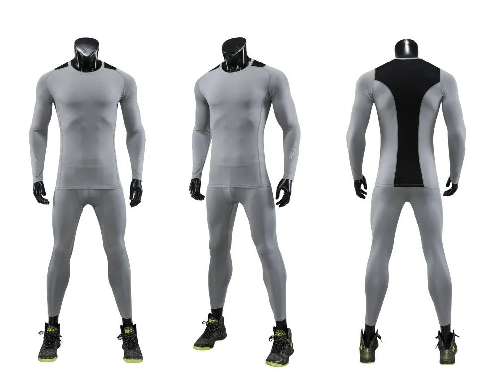 Men's Bodybuilding Activewear Fitness Suit with Elastic Compression Tights Slim Fit Workout Pants and Gym Muscle Boosting Runnin