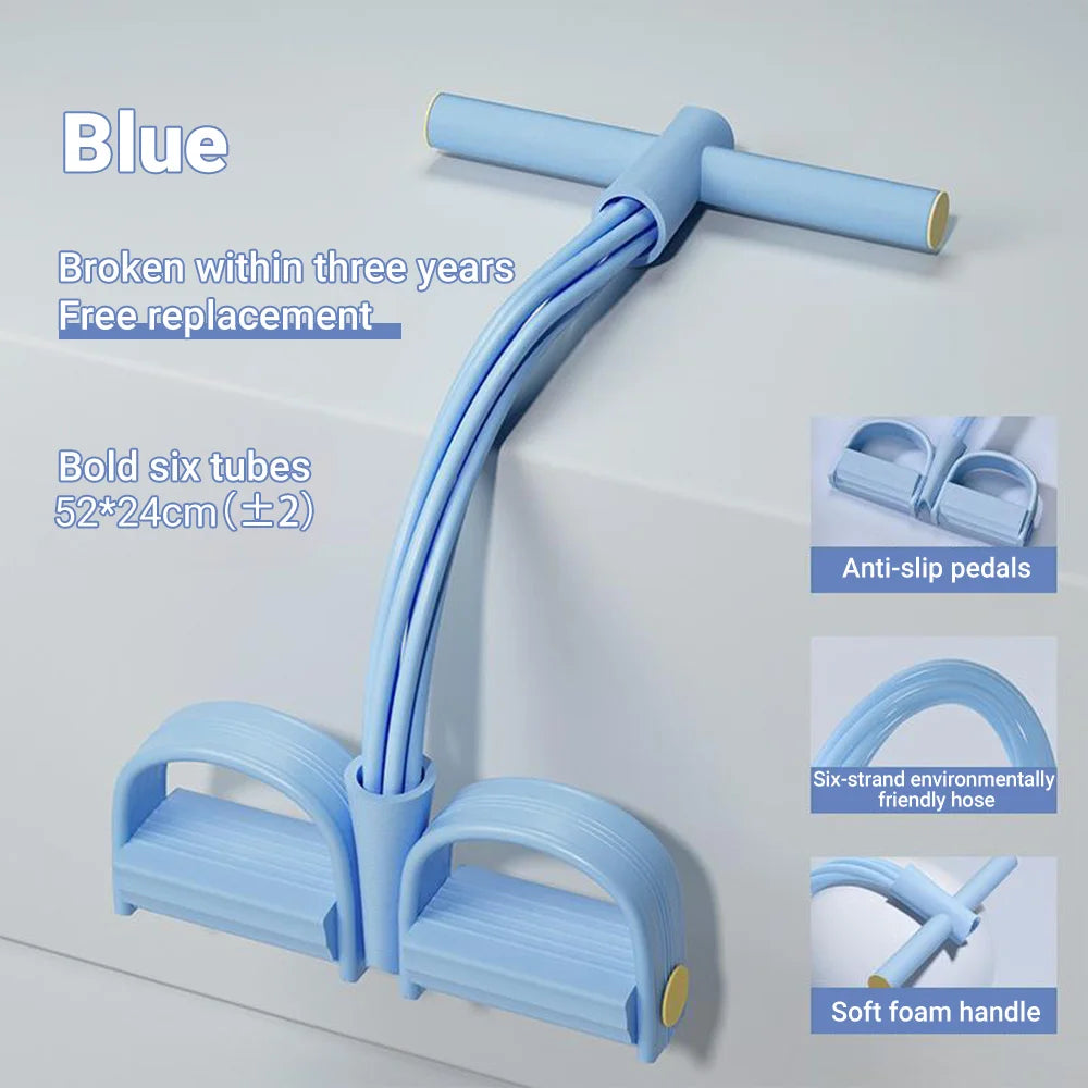 6-Tube Resistance Band Non-Slip Handles Household Fitness Yoga Abdominal Strengthening Sit-Up Assistive Sports Exercises At Gym