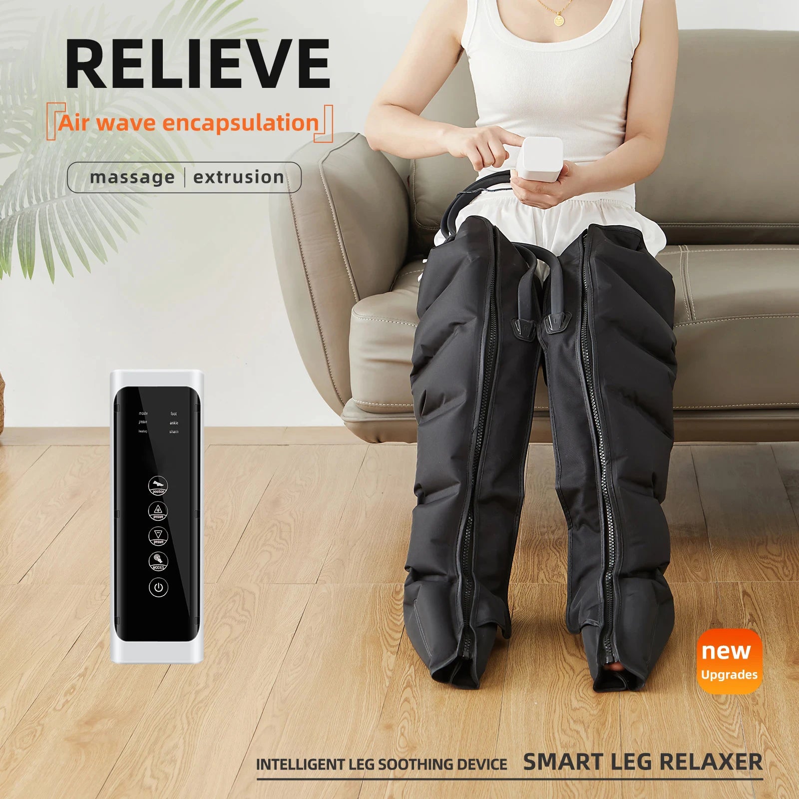 Air Compression Leg Massage 6 Airbag Pneumatic Boots Used for Circulation and Leg Muscle Relaxation to Relieve Varicos Veins NEW