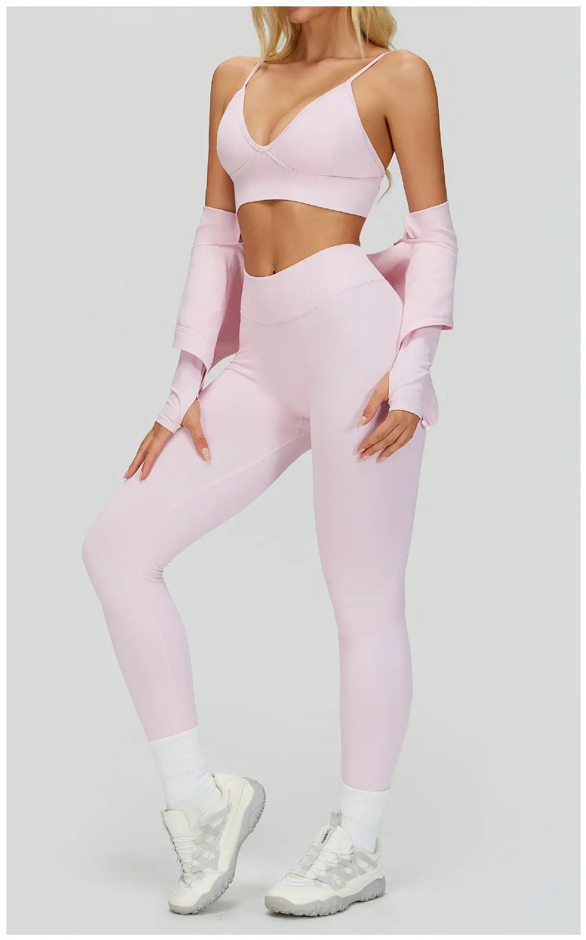 2/3PCS Seamless Yoga Set Gym Workout Suits Athletic Wear Women Legging Fitness Bra Crop Top Long Sleeve Sports Suits Sportswear