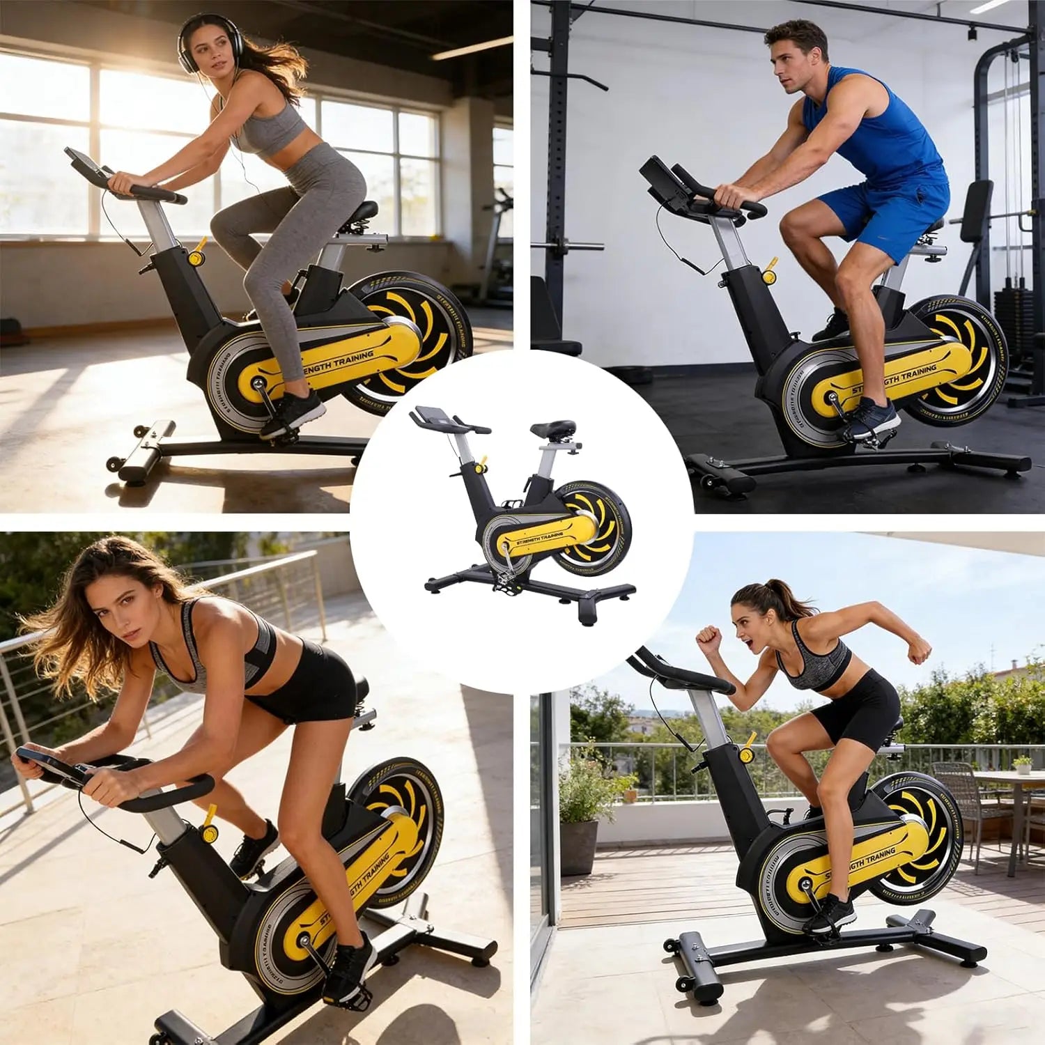 Exercise Bike Magnetic Stationary Bike For Home 7-level Resistance Adjustment Function, Compact Indoor Exercise Bike, Customized