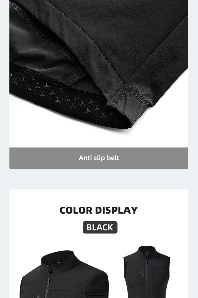 YKYW Cycling Vest Winter Waterproof Fleece Liner Rear Anti-slip Gripper Thermal Windproof Moisture Wicking 4 Pockets 7 color