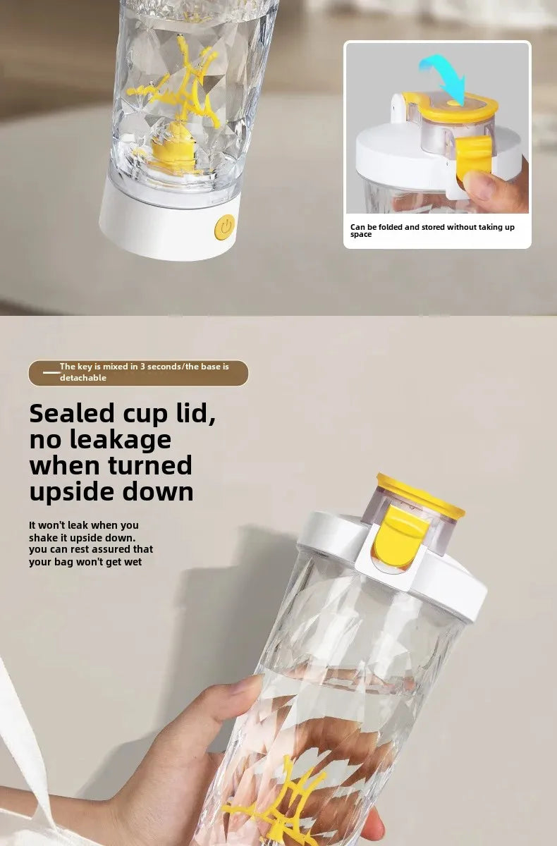 New Electric Protein Powder Mixing Cup Automatic Shaker Bottle Shake Bottle Milk Coffee Protein Water Bottle Kitchen Accessories