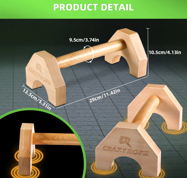 1 Pair Wooden Push-up Bar Stands Gym Push Ups Rack Board Fitness Exercise Body Building Training Handstand Parallel Rod