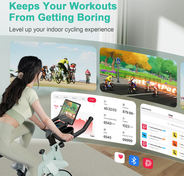 Superun Exercise Bike, 32-Level Magnetic Resistance Stationary Bikes for Home, Low Noise Workout Cycling Bike for Home